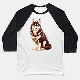 Valentine Siberian Husky Shaped Chocolate Baseball T-Shirt